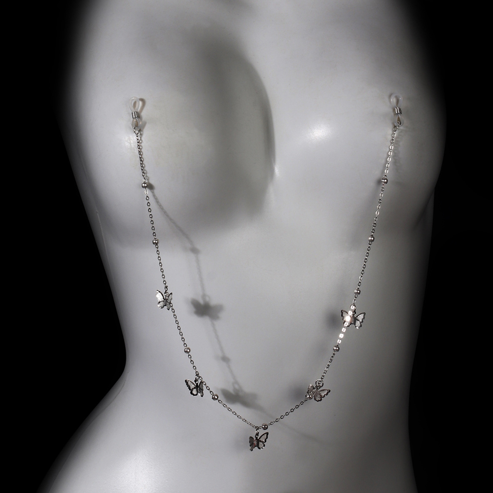 Body Jewelry Piercing - Сексуальная металлическая цепочка-бабочка на соски без