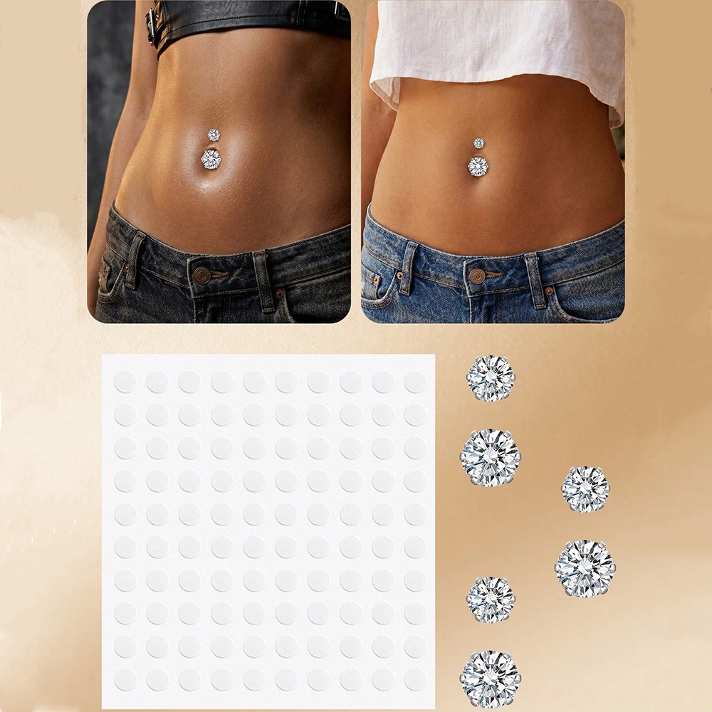 Body Jewelry Belly Button Rings - Фальшивые пирсинги для пупка с кубическим