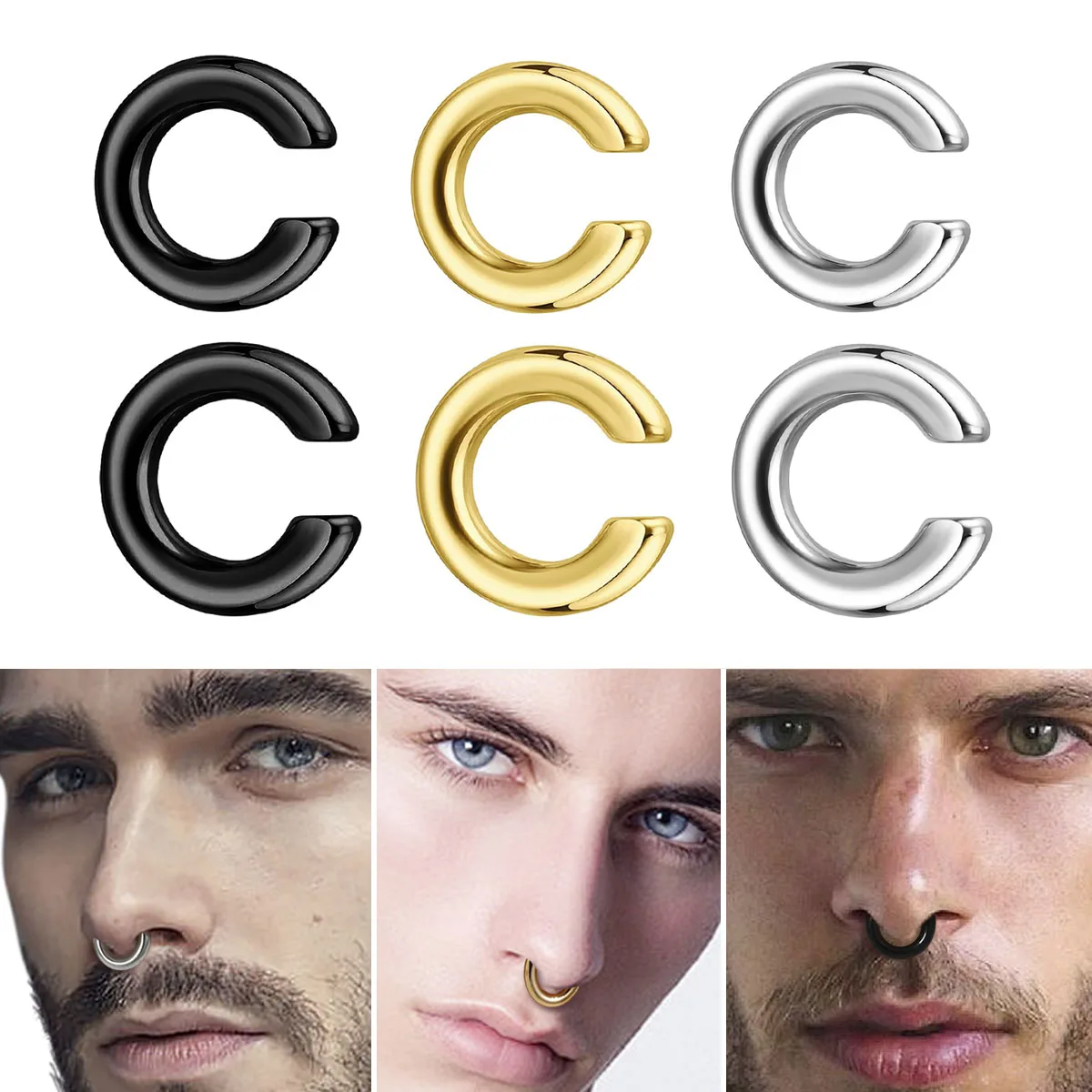 1 шт. Имитация пирсинга: C-обр – обзор и цена Body Jewelry Nose Ring